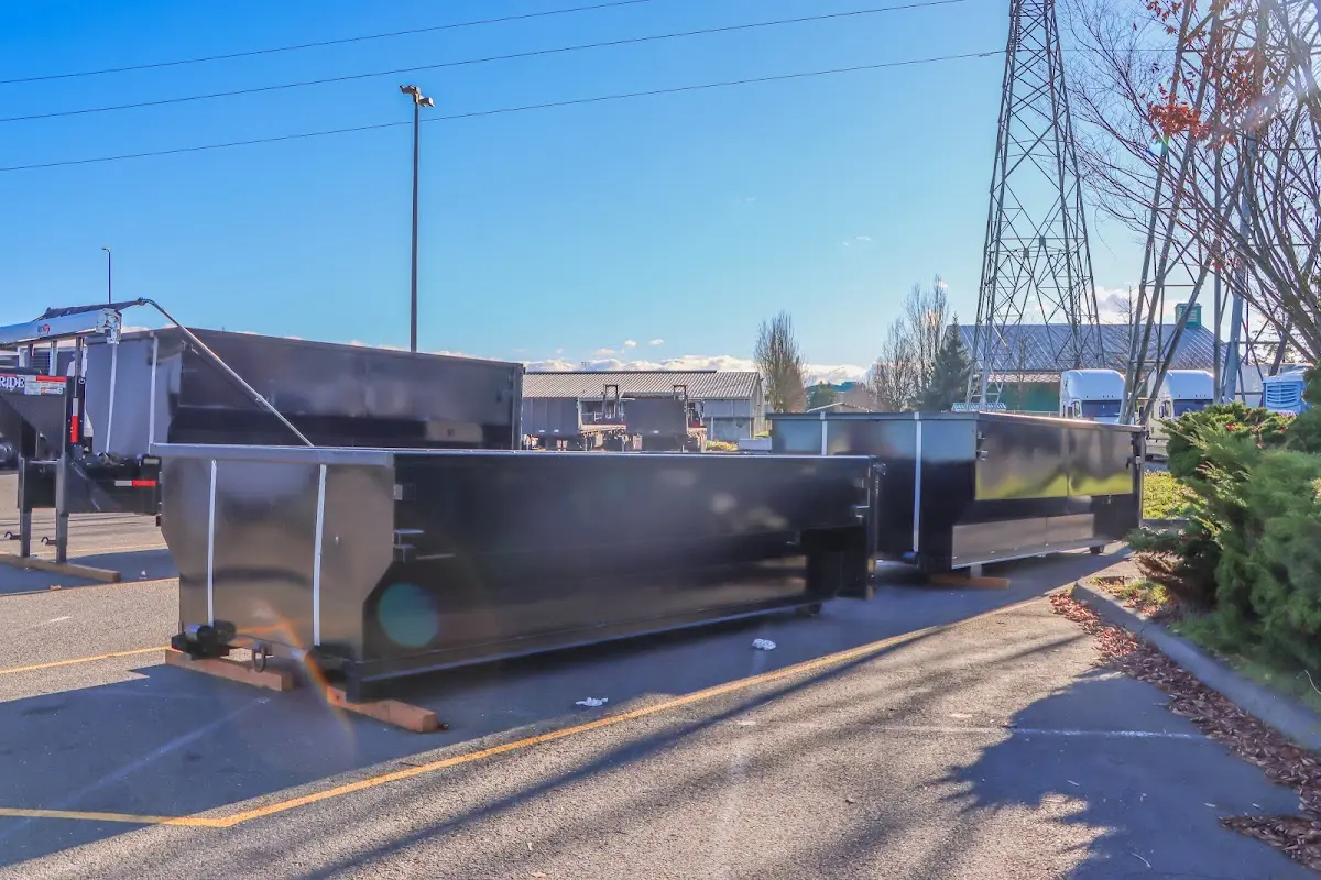 Roll-off dumpster ready for waste disposal at job site for Estate Cleanout Dumpster Rental in Normal